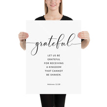 Load image into Gallery viewer, Hebrews 12:28 Greatful Art Print, Modern Scripture