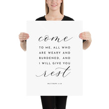 Load image into Gallery viewer, Matthew 11:28 Come To Me Art Print, Modern Scripture