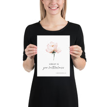 Load image into Gallery viewer, Lamentations 3:23 Your Faithfulness Art Print, Floral Scripture