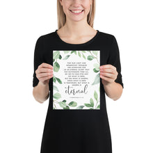 Load image into Gallery viewer, 2 Corinthians 4:17-18 Art Print, Greenery Scripture