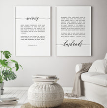 Load image into Gallery viewer, Ephesians 5:22-28 Wives &amp; Husbands Printables, Wedding Modern Scripture
