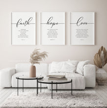 Load image into Gallery viewer, Faith Hope Love Set of 3 Printables, Modern Scripture
