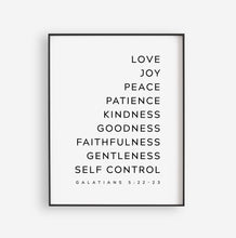 Load image into Gallery viewer, Galatians 5:22-23 Art Print, Modern Scripture