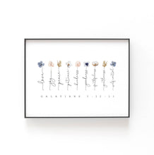 Load image into Gallery viewer, Galatians 5:22-23 Fruit of the Spirit Printables, Floral Scripture
