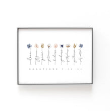 Load image into Gallery viewer, Galatians 5:22-23 Fruit of the Spirit Printables, Floral Scripture