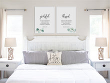 Load image into Gallery viewer, Grateful Thankful Blessed Set of 3 Printables, Greenery Scripture