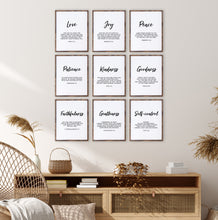 Load image into Gallery viewer, Set of 9 Fruit of the Spirit, Galatians 5:22-23 Printables, Modern Scripture
