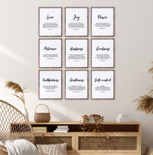 Load image into Gallery viewer, Set of 9 Fruit of the Spirit, Galatians 5:22-23 Printables, Modern Scripture