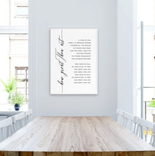 Load image into Gallery viewer, how great thou art song wall art print white frame scene
