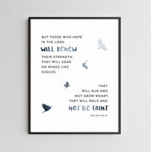 Load image into Gallery viewer, Isaiah 40:31 Soar On Wings Like Eagles Art Print, Scripture Colors In Nature