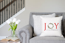 Load image into Gallery viewer, Joy To The World Premium Linen Style Pillow, Christmas