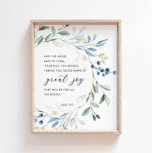 Load image into Gallery viewer, Luke 2:10 Great Joy Printables, Christmas Scripture