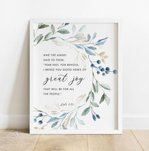 Load image into Gallery viewer, Luke 2:10 Great Joy Printables, Christmas Scripture