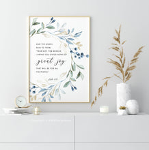 Load image into Gallery viewer, Luke 2:10 Great Joy Printables, Christmas Scripture