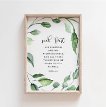 Load image into Gallery viewer, Matthew 6:33 Bible Verse Wall Art