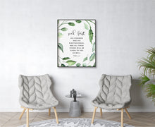 Load image into Gallery viewer, Matthew 6:33 Seek First His Kingdom Art Print, Greenery Scripture