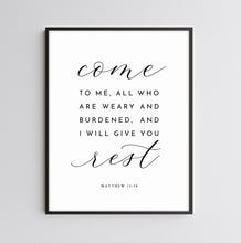 Load image into Gallery viewer, Matthew 11:28 Come To Me Art Print, Modern Scripture