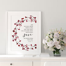 Load image into Gallery viewer, Matthew 1:21 Printables, Christmas Scripture