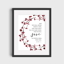 Load image into Gallery viewer, Matthew 1:21 Printables, Christmas Scripture