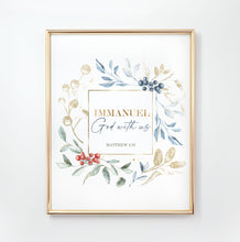 Load image into Gallery viewer, Matthew 1:23 Immanuel God With Us Printables, Christmas Scripture