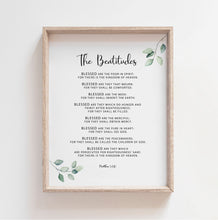 Load image into Gallery viewer, Matthew 5:3-10 The Beatitudes Art Print, Greenery Scripture