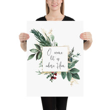 Load image into Gallery viewer, O Come Let Us Adore Him Art Print, Christmas Scripture