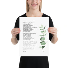 Load image into Gallery viewer, Psalm 23 Bible Verse Art Print, Greenery Scripture