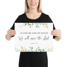 Load image into Gallery viewer, Joshua 24:15 Serve the Lord Mailed Print, Greenery Scripture