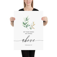 Load image into Gallery viewer, Colossians 3:2 Art Print, Greenery Scripture