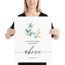 Load image into Gallery viewer, Colossians 3:2 Art Print, Greenery Scripture
