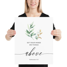 Load image into Gallery viewer, Colossians 3:2 Art Print, Greenery Scripture