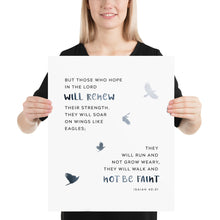 Load image into Gallery viewer, Isaiah 40:31 Soar On Wings Like Eagles Art Print, Scripture Colors In Nature