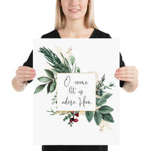 Load image into Gallery viewer, O Come Let Us Adore Him Art Print, Christmas Scripture