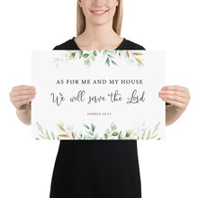 Load image into Gallery viewer, Joshua 24:15 Serve the Lord Mailed Print, Greenery Scripture