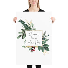 Load image into Gallery viewer, O Come Let Us Adore Him Art Print, Christmas Scripture