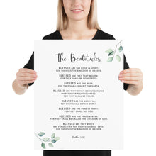 Load image into Gallery viewer, Matthew 5:3-10 The Beatitudes Art Print, Greenery Scripture