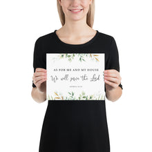Load image into Gallery viewer, Joshua 24:15 Serve the Lord Mailed Print, Greenery Scripture
