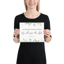 Load image into Gallery viewer, Joshua 24:15 Serve the Lord Mailed Print, Greenery Scripture