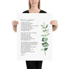 Load image into Gallery viewer, Psalm 23 Bible Verse Art Print, Greenery Scripture