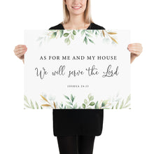 Load image into Gallery viewer, Joshua 24:15 Serve the Lord Mailed Print, Greenery Scripture