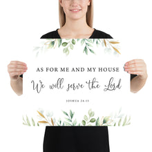 Load image into Gallery viewer, Joshua 24:15 Serve the Lord Mailed Print, Greenery Scripture