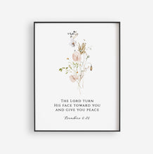 Load image into Gallery viewer, Numbers 6:24-26 The Lord Bless You Set of 3 Printables, Floral Scripture