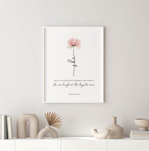 Load image into Gallery viewer, Proverbs 31:25 She Printables, Floral Scripture