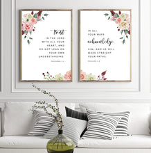 Load image into Gallery viewer, Proverbs 3:5-6 Trust in the Lord Printables, Floral Scripture
