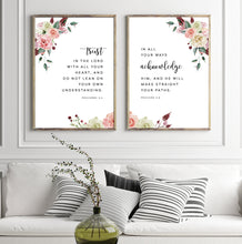 Load image into Gallery viewer, Proverbs 3:5-6 Trust in the Lord Printables, Floral Scripture