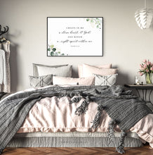 Load image into Gallery viewer, Psalm 51:10 KJV A Clean Heart Art Print, Greenery Scripture