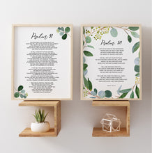 Load image into Gallery viewer, Psalm 121 I Lift Up My Eyes Art Print, Greenery Scripture