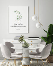 Load image into Gallery viewer, Psalm 119:105 Your Word Bible Verse Printables, Greenery Scripture