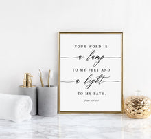 Load image into Gallery viewer, Psalm 119:105 Your Word Is A Lamp Printables, Modern Scripture