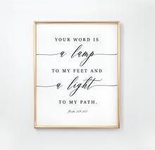 Load image into Gallery viewer, Psalm 119:105 Your Word Is A Lamp Printables, Modern Scripture